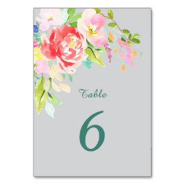 Tarjeta De Mesa Boda de borde de Bouquet primavera