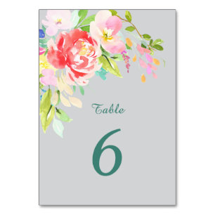 Tarjeta De Mesa Boda de borde de Bouquet primavera