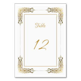 Tarjeta De Mesa Boda de borde dorado decorativo