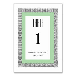 Tarjeta De Mesa Boda de borde geométrico islámico turquesa