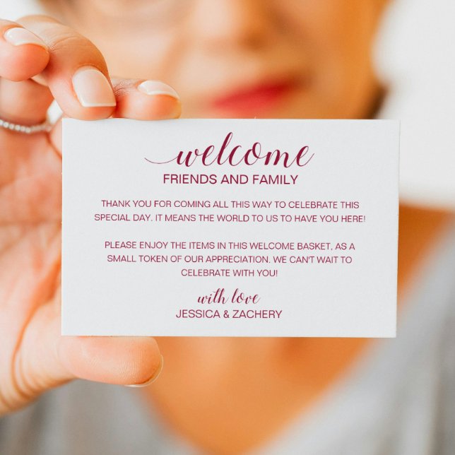 Tarjeta De Mesa Boda de Borgoña Bienvenida Cesta de Bolsa de Regal (Subido por el creador)