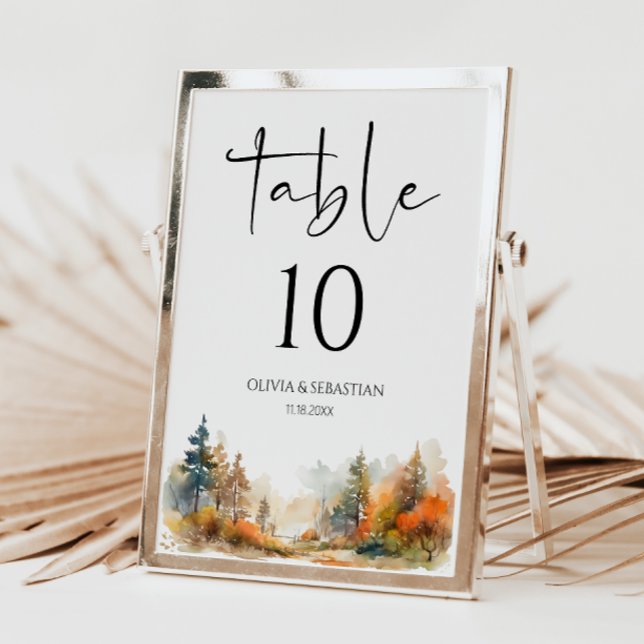 Tarjeta De Mesa Boda de Bosques de Otoño Rústico (Subido por el creador)