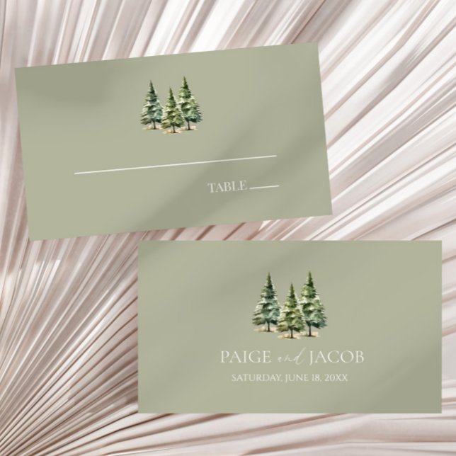 Tarjeta De Mesa Boda de bosques de pinos de nieve en invierno mini (Subido por el creador)