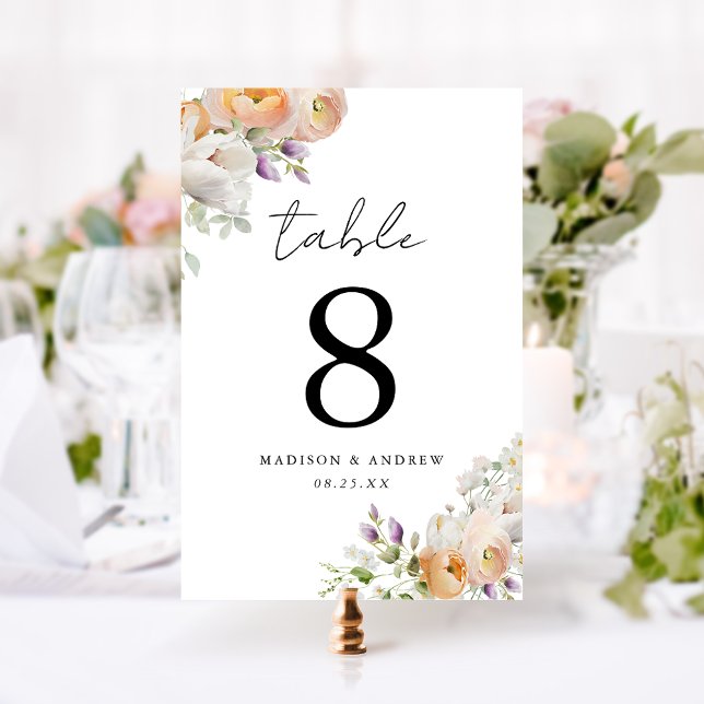 Tarjeta De Mesa Boda de Bouquets Florales de Primavera Delicados (Subido por el creador)