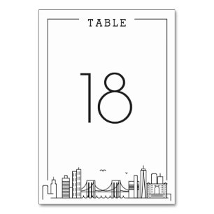 Tarjeta De Mesa Boda de Brooklyn   Número de tabla