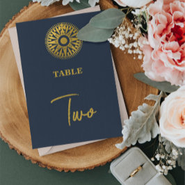 Tarjeta De Mesa Boda de brújula de Passport de boda de destino