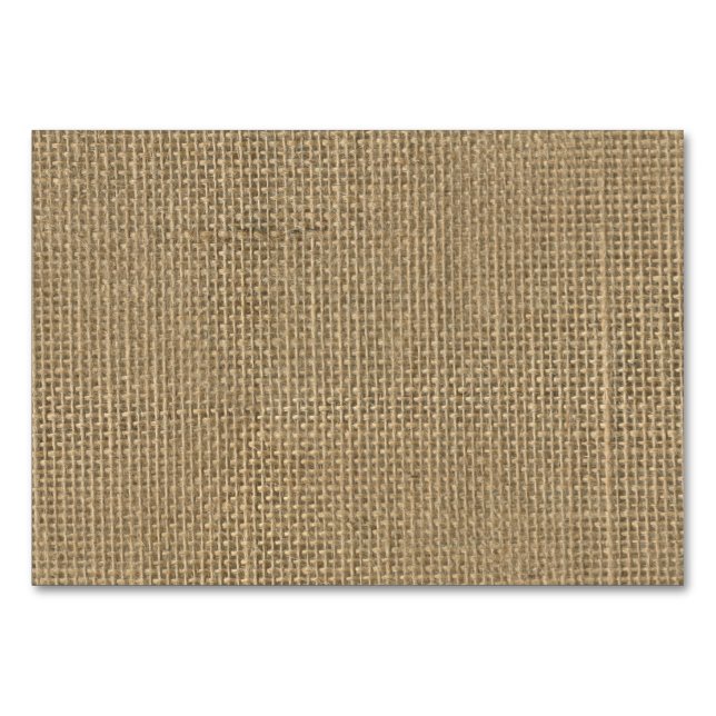 Tarjeta De Mesa Boda de cabina beige natural de tan jute burlap-ru (Anverso)