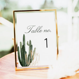 Tarjeta De Mesa Boda de Cactus Saguaro moderno