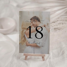 Tarjeta De Mesa Boda de caligrafía clásica moderna