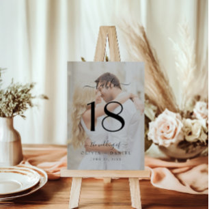 Tarjeta De Mesa Boda de caligrafía clásica moderna