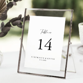Tarjeta De Mesa Boda de caligrafía de estilo idílico