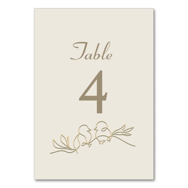 Tarjeta De Mesa Boda de caligrafía de oro (Anverso)