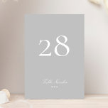Tarjeta De Mesa Boda de caligrafía elegante y gris claro<br><div class="desc">Este diseño es parte de una colección; por favor,  póngase en contacto conmigo si necesita ayuda para encontrar diseños o productos coincidentes; También está disponible en colores alternativos</div>