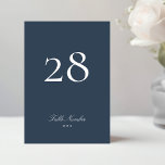 Tarjeta De Mesa Boda de caligrafía formal clásico blanco azul de l<br><div class="desc">Este diseño es parte de una colección; por favor,  póngase en contacto conmigo si necesita ayuda para encontrar diseños o productos coincidentes; También está disponible en colores alternativos</div>