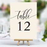 Tarjeta De Mesa Boda de caligrafía Minimalista de Ivory Cream<br><div class="desc">Guíe a sus huéspedes para sentarse con estos elegantes números de mesa de boda de marfil. Con un diseño minimalista con caligrafía moderna, estos números de mesa le dan un toque sofisticado a la recepción de su boda. El suave fondo y la tipografía limpia y elegante garantizan una fácil lectura...</div>