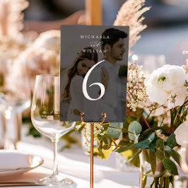 Tarjeta De Mesa Boda de Caligrafía Minimalista Moderna Elegante
