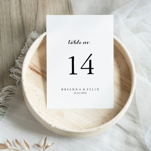 Tarjeta De Mesa Boda de caligrafía moderna