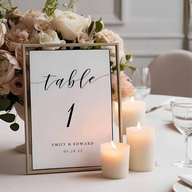 Tarjeta De Mesa Boda de caligrafía moderna (Subido por el creador)