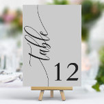 Tarjeta De Mesa Boda de caligrafía moderna gris suave<br><div class="desc">Guíe a sus huéspedes para que se sientan con estos elegantes números de mesa de boda gris y suave de moda. Con un diseño minimalista con caligrafía moderna, estos números de mesa le dan un toque sofisticado a la recepción de su boda. El suave fondo y la tipografía limpia y...</div>