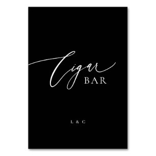 Tarjeta De Mesa Boda de caligrafía negra formal Rótulo de bar de p