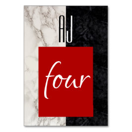 Tarjeta De Mesa Boda de Caligrafía Roja