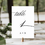 Tarjeta De Mesa Boda de caligrafía romántica número 1,<br><div class="desc">Cuadro 1. Compruebe todos los números disponibles. | Romántico y elegante número de tabla de boda de caligrafía rápida. Para una personalización más avanzada de este diseño,  haga clic en el BOTÓN HERRAMIENTA DE DISEÑO AZUL de arriba.</div>