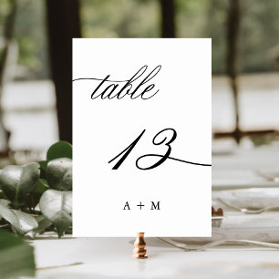 Tarjeta De Mesa Boda de caligrafía romántica número 13,