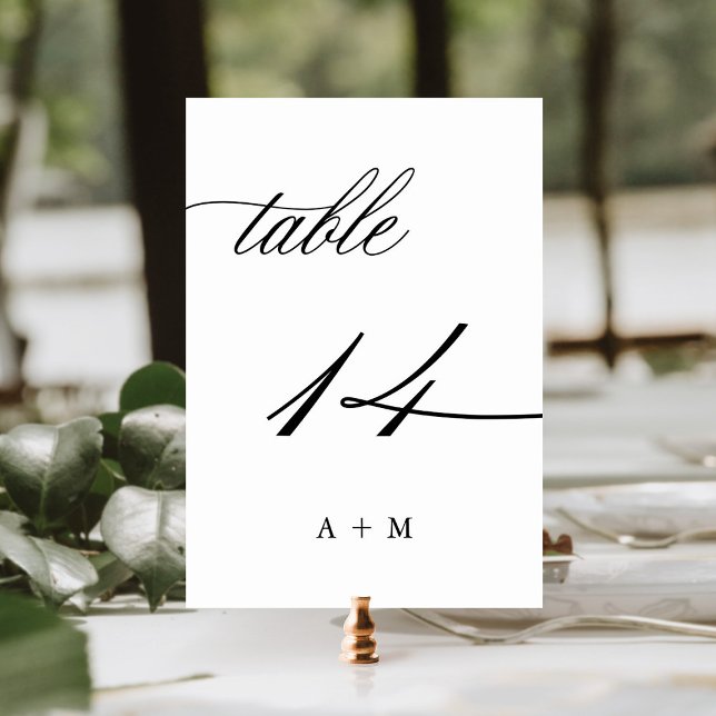 Tarjeta De Mesa Boda de caligrafía romántica número 14, (Subido por el creador)