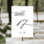 Tarjeta De Mesa Boda de caligrafía romántica número 17,<br><div class="desc">Cuadro 17. Compruebe todos los números disponibles. | Romántico y elegante número de tabla de boda de caligrafía rápida con monogramas. Para una personalización más avanzada de este diseño,  haga clic en el BOTÓN HERRAMIENTA DE DISEÑO AZUL de arriba.</div>