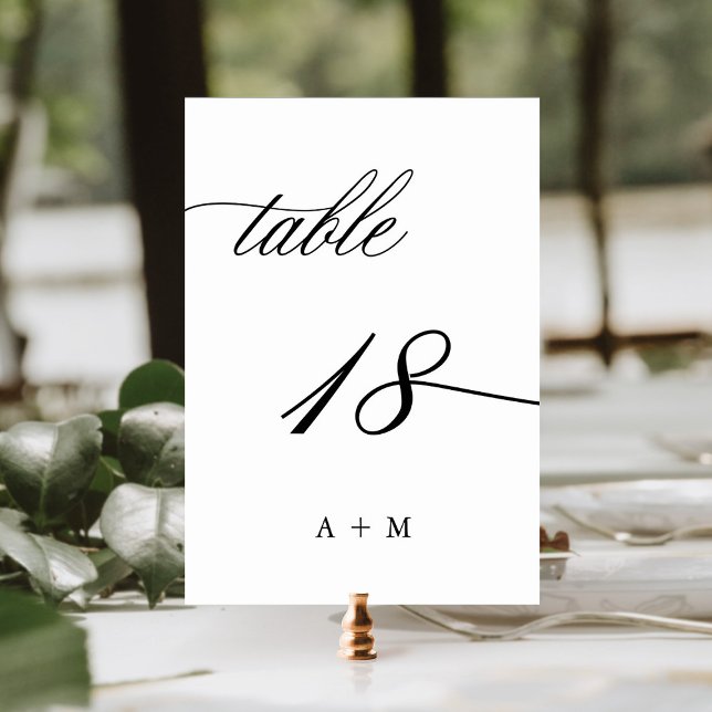 Tarjeta De Mesa Boda de caligrafía romántica número 18, (Subido por el creador)