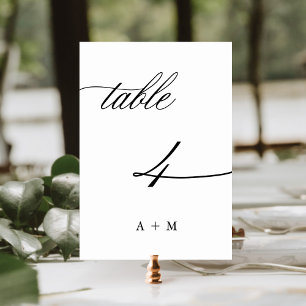 Tarjeta De Mesa Boda de caligrafía romántica número 4,
