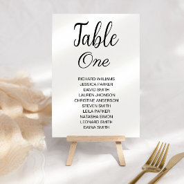 Tarjeta De Mesa Boda de caligrafía simple gráfico de nombres de in