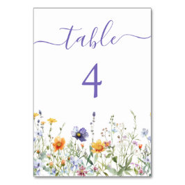 Tarjeta De Mesa Boda de campo de flores silvestres
