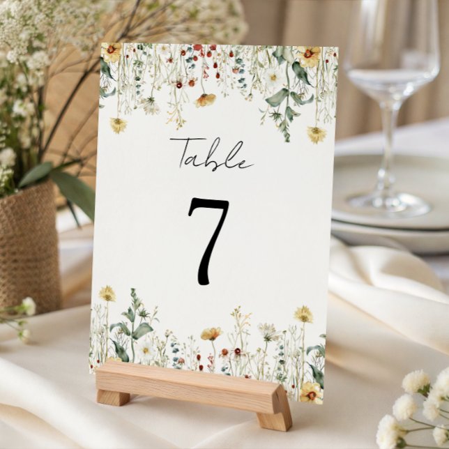 Tarjeta De Mesa Boda de campo de flores silvestres de verano (Subido por el creador)