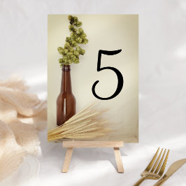 Tarjeta De Mesa Boda de Cervecería de Trigo y Cepas Secas