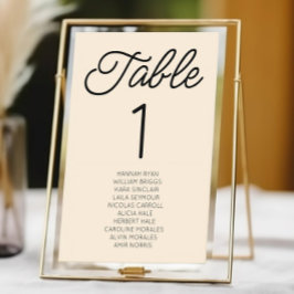Tarjeta De Mesa Boda de champán minimalista minimalista moderna