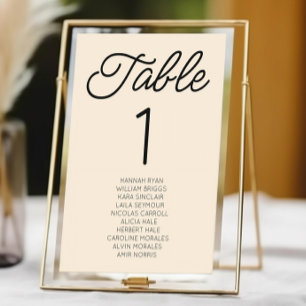 Tarjeta De Mesa Boda de champán minimalista minimalista moderna