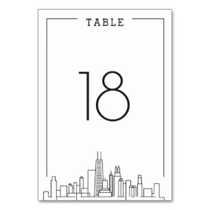 Tarjeta De Mesa Boda de Chicago   Número de tabla