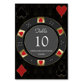 Tarjeta De Mesa Boda de Chip del Casino de oro de lujo Vegas