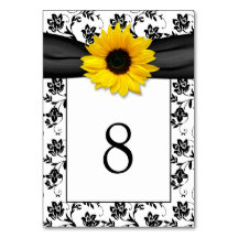Boda de cinta de girasol amarillo negro Damask