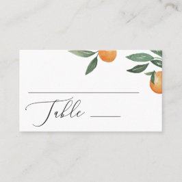 Tarjeta De Mesa Boda de cítricos acuarela. Jardín veraniego de flo