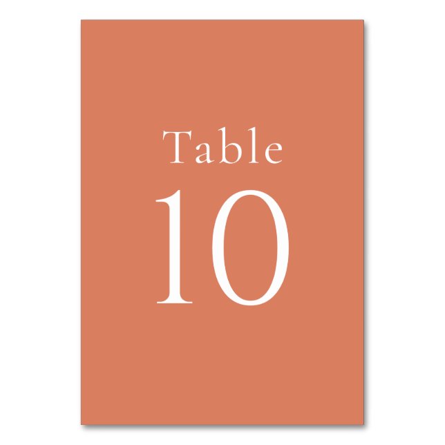 Tarjeta De Mesa Boda de cítricos Naranja mínimo simple (Anverso)