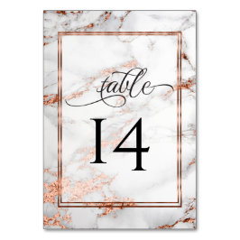 Tarjeta De Mesa Boda de cobre y mármol Audaz Elegancia