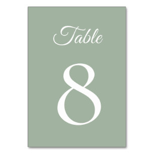 Tarjeta De Mesa Boda de color de agua suave azote verde