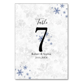 Tarjeta De Mesa Boda de copo de nieve en invierno