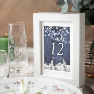 Tarjeta De Mesa Boda de copos de nieve de Twinkle Light
