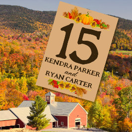 Tarjeta De Mesa Boda de cosecha de otoño de agricultores