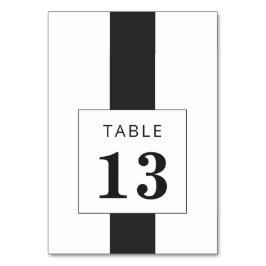 Tarjeta De Mesa Boda de cuadro geométrico mínimo en blanco y negro