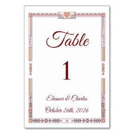 Tarjeta De Mesa Boda de Cuento de Art Deco