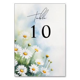 Tarjeta De Mesa Boda de daisies acuarela